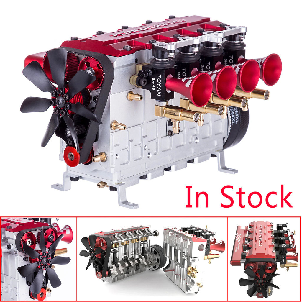 TOYAN FS-L400 14cc Four-Cylinder Four-Stroke Water-Cooled Nitro Engine Model Assembly Kit for 1:8 1: