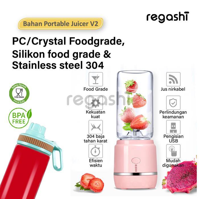 New  Portable Juicer Blender 500Ml 6 Mata Pisau Food Grade Sus 304