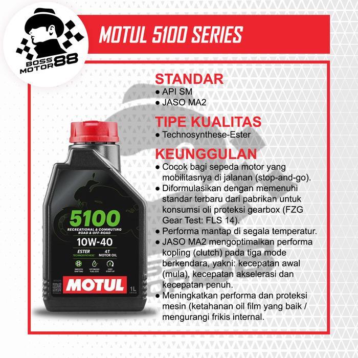 MOTUL 4 TAK 5100 10W40 1L OLI MESIN MOTOR KUALITAS PREMIUM ORIGINAL
