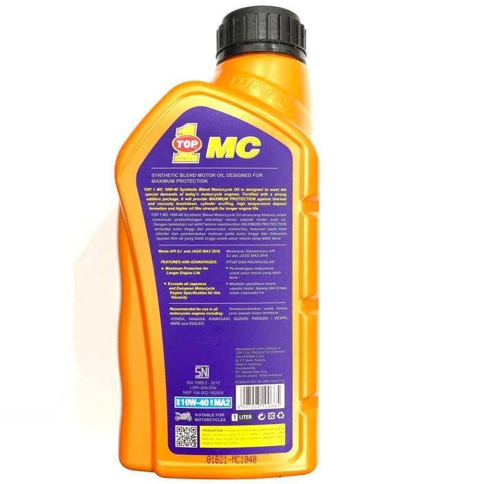 OLI MOTOR SPORT 10W40 TOP1 TOP 1 SYNTHETIC BLEND MC SAE 10W40 1LITER
