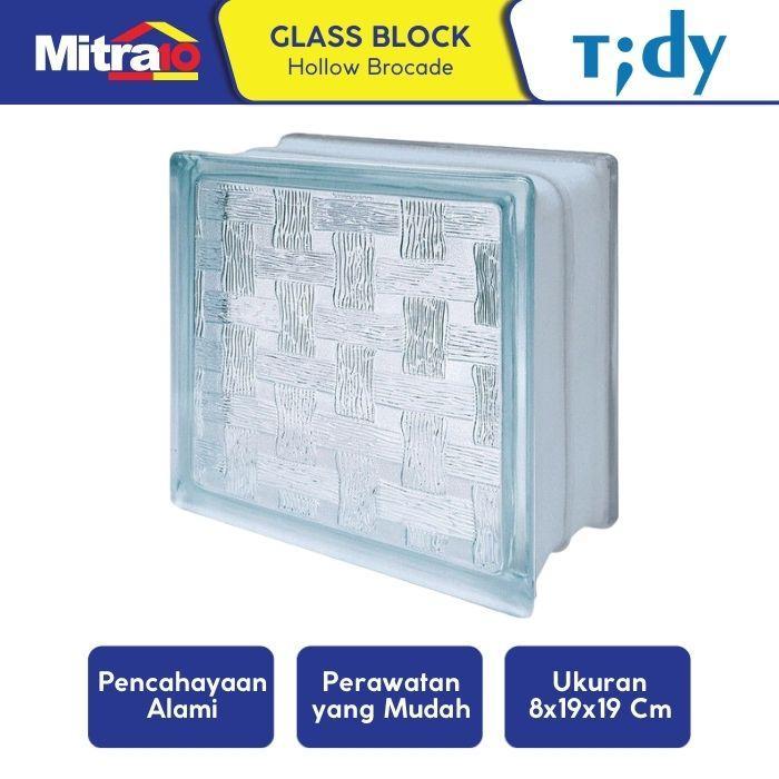 Diskon Tidy Glass Block Hollow Brocade 8x19x19 Cm