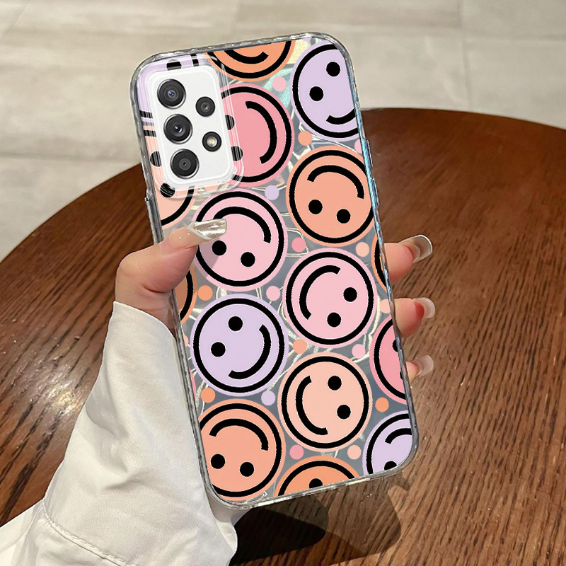 Casing Hp Samsung Galaxy A52 4G A52 5G A52s 5G A71 Case Casing Pola tas emosi senyum HP Kasing Trans