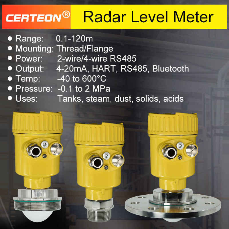 Radar Level Meter Non-Contact Liquid Level Sensor Guided Wave Radar Level Transmitter Microwave