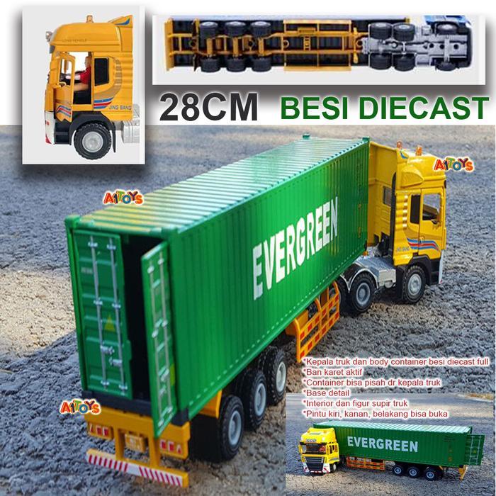 Ready Diecast truk Hino trailer truk tangki Shell truk mercedes actros truck