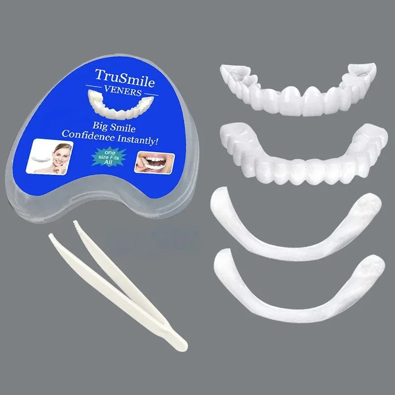 Veneer Snap-On Teeth Kit Fake Temporary Tooth Whitening Replacement Temporary Tooth Replacement