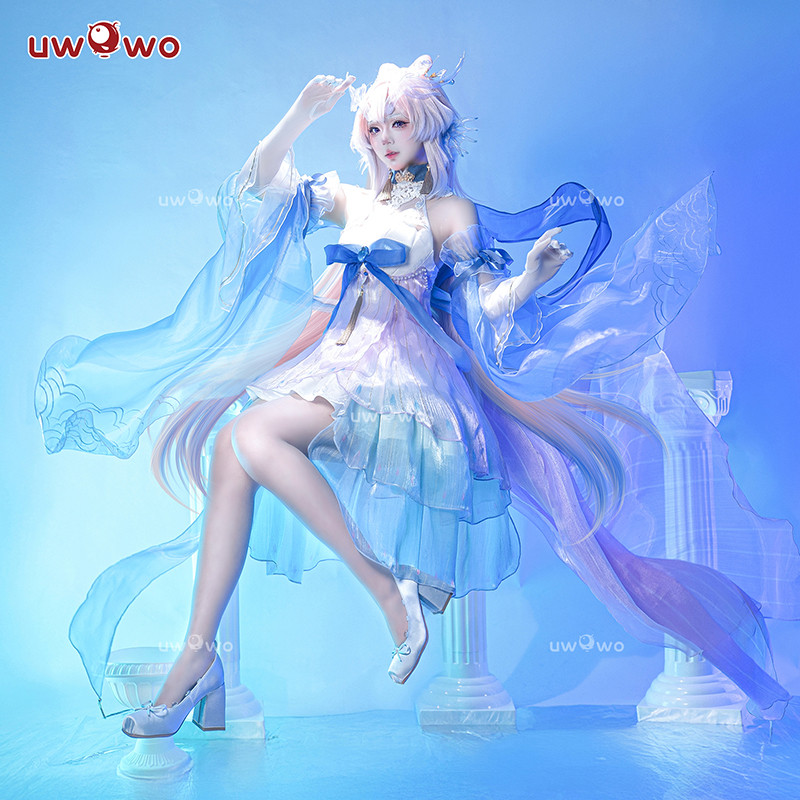 UWOWO Kokomi Cosplay Game Genshin Impact Fanart Kokomi Dragon Princess Cosplay Costume