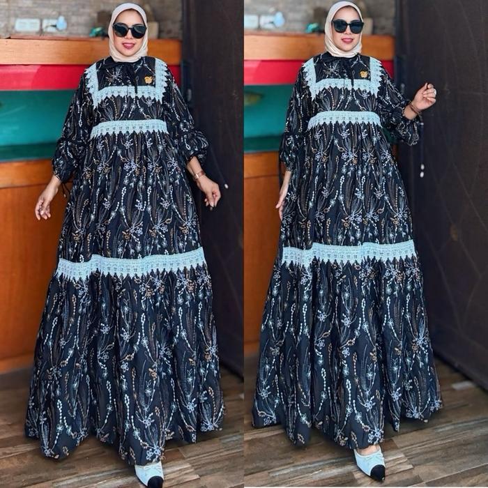[Potongan Harga] Gamis midi panjang katun bordil