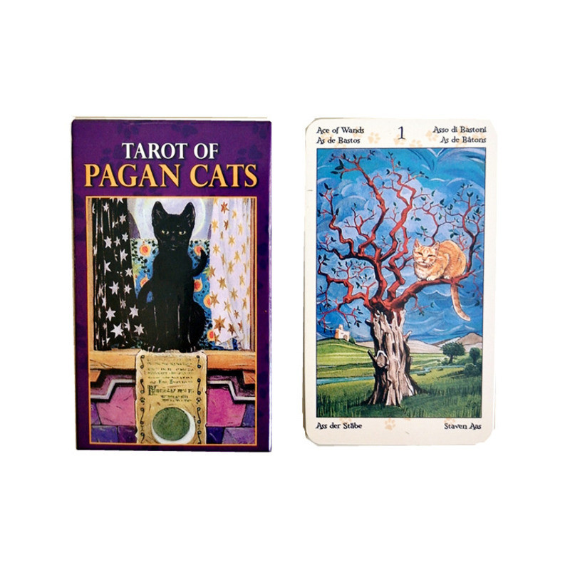Cats Pagan Cat 10.7x6.3 Size Oracle Cards Tarot Party Personal Entertainment Reading Guide Desk Card