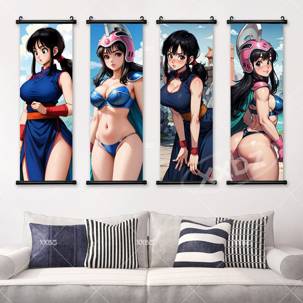 Dragon Ball Hanging Painting Sexy Anime Girl Figures Poster Bulma Scroll Picture Chichi Wall Artwork