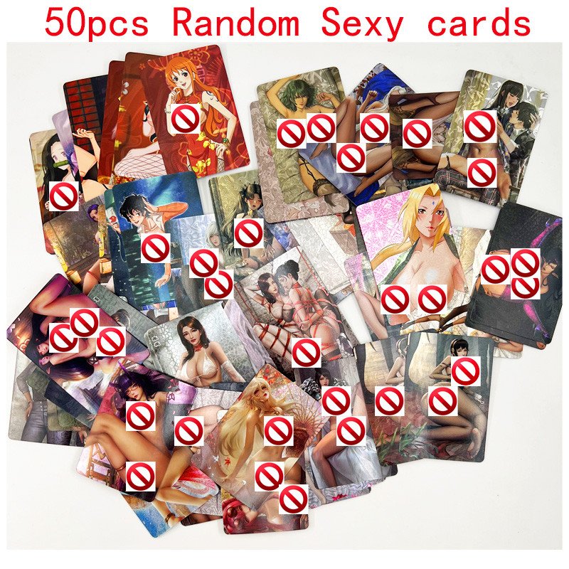 50pcs/set Random Sexy Cards ACG Nude Nami NARUTO Tsunade Hinata Toys Hobbies Hobby Collectibles Game