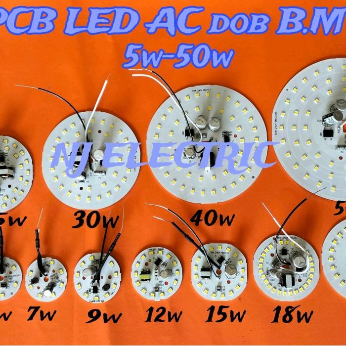 PCB LED AC kode BM(PCB lampu LED AC sambung listrik 220 langsung nyala)