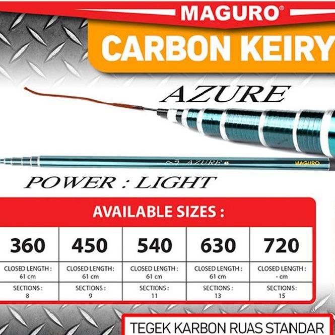 Joran TEGEK MAGURO AZURE EVERGREEN ALCATRAZ COMPASS BLACK JACK Tegek Carbon NON ZOOM Alat Pancing