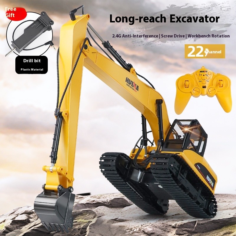 Huina 651 22-Way 1:14 Alloy Excavator, Children'S Excavator, Large Remote Control Sound And Light