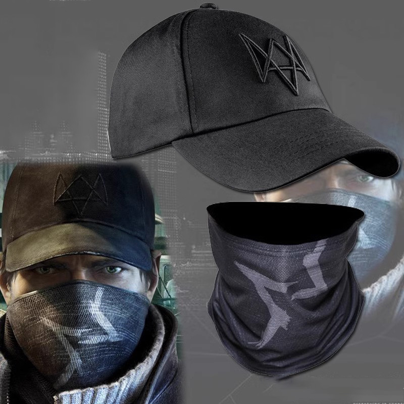 Game Watch Dogs Aiden Pearce Cosplay Hat And Face Mask Halloween Carnival Party Headdress