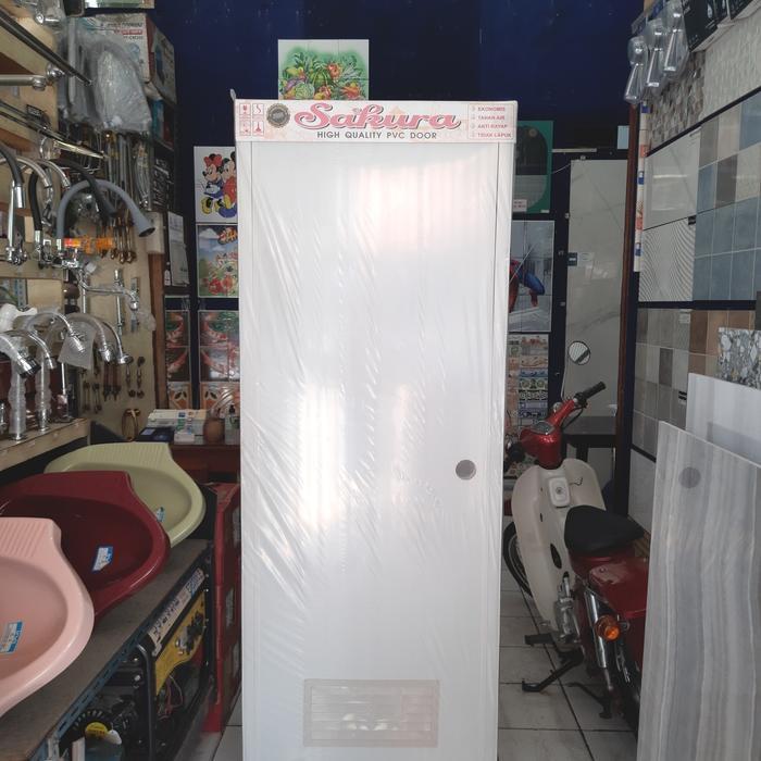 Pintu pvc putih/pintu kamar mandi pvc putih sakura