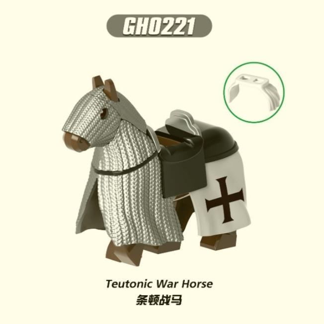 MAINAN BALOK MEDIEVAL KUDA PERANG KODE 1090