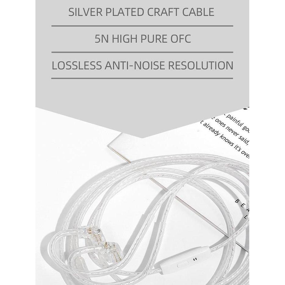 iklk- Jcally Pj2 Earphone Upgrade Silver-Plated Cable Kabel Iem Headset