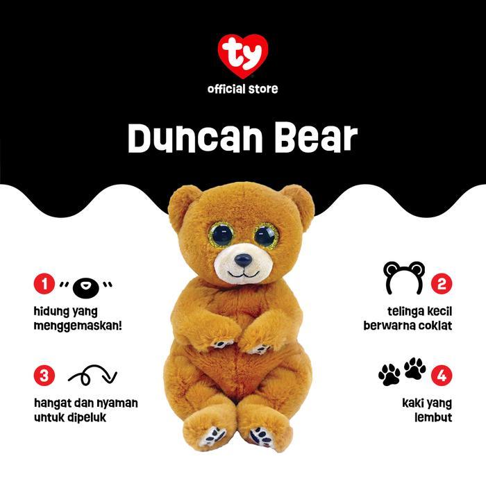 TY Beanie Bellies Duncan Bear - Boneka Beruang Promo Premium