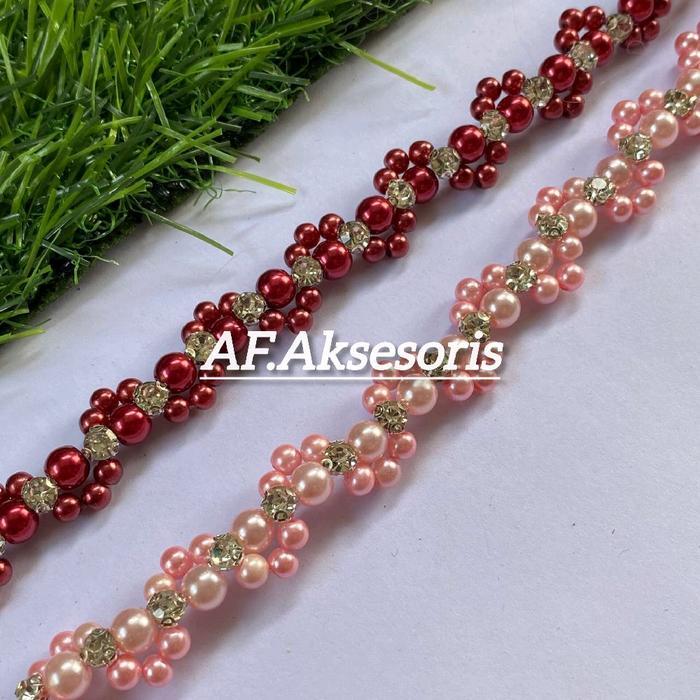 jq41- Payet Rangkai Mutiara (25Cm)/Payet Baju