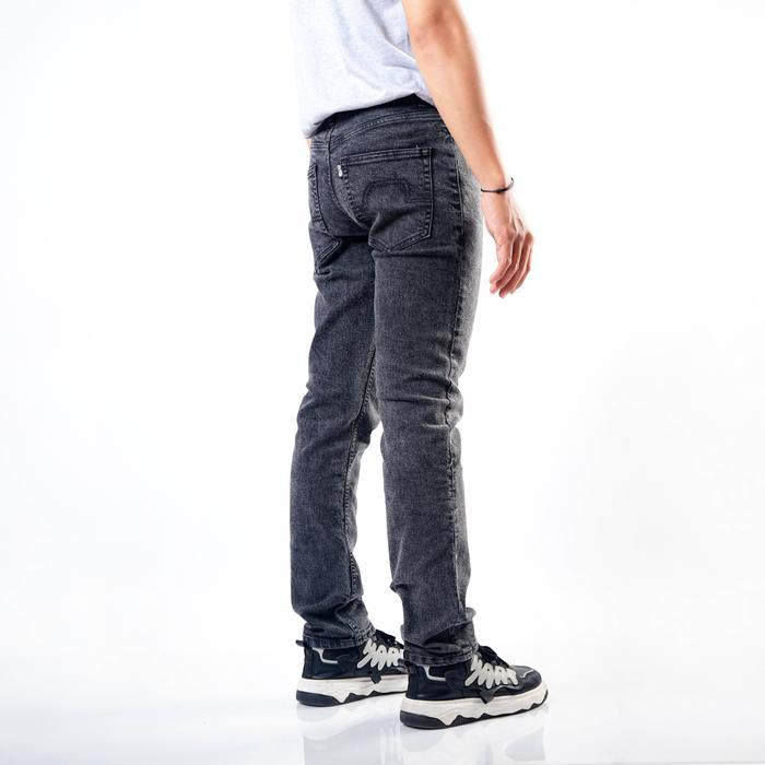 hez3- Black Id - Celana Panjang Denim Pria Black Wash Basic Lp Dnm Ixora