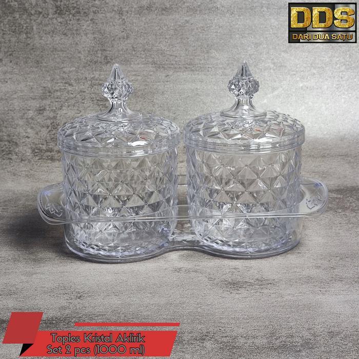 Toples Kristal Set Akrilik Kue Kering Kacang Permen 2 Susun / 3 Susun