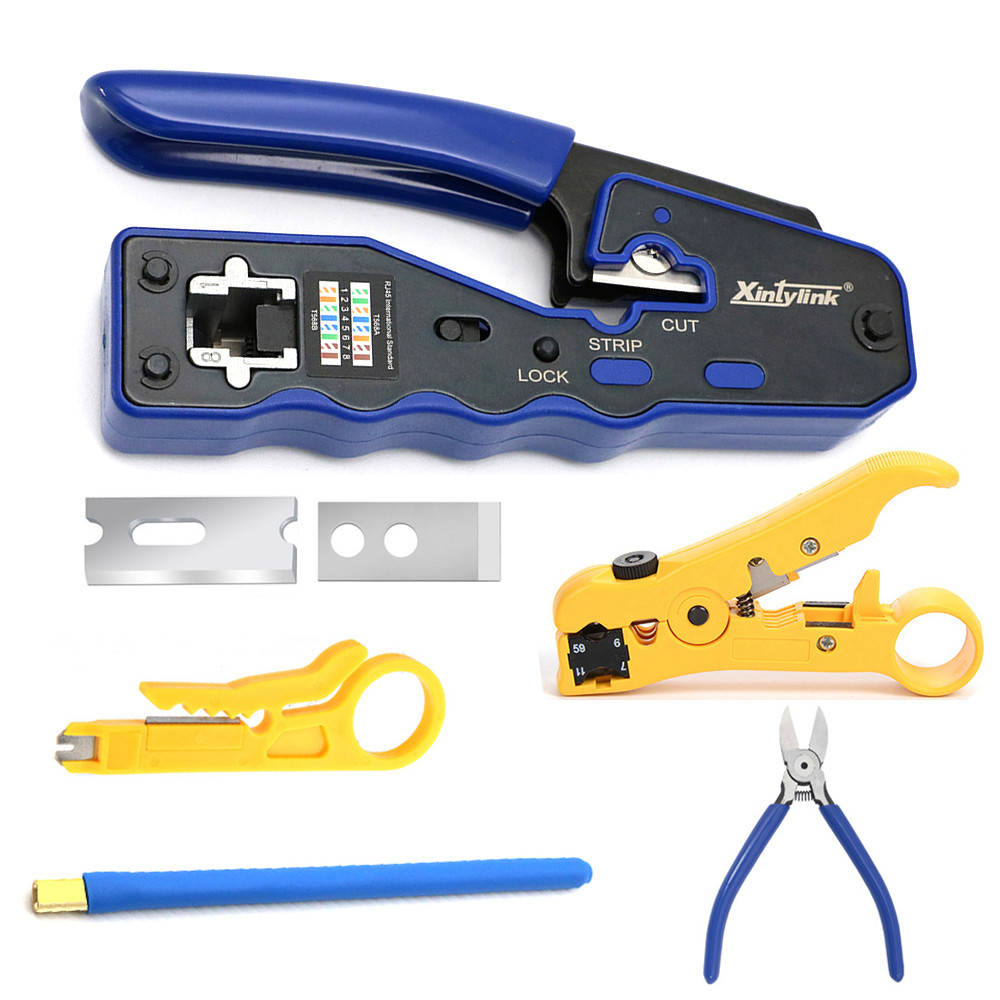 rj45 crimping tool set cat5 cat5e cat6 crimper network pliers 8p rj 45 ethernet cable Stripper wire 