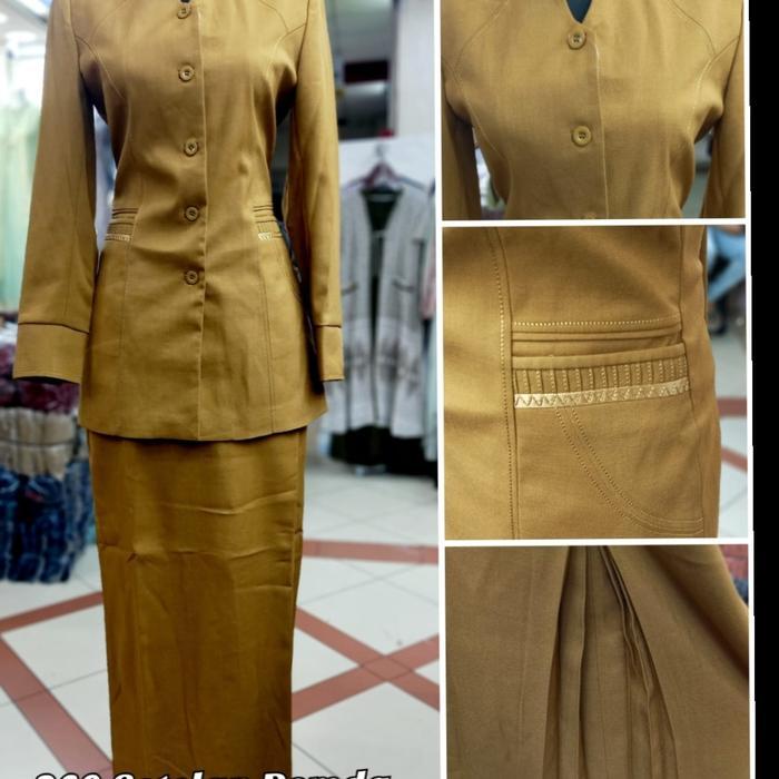 Set Blazer Baju Pemda Seragam PNS Wanita khaki keki muslim shanghai