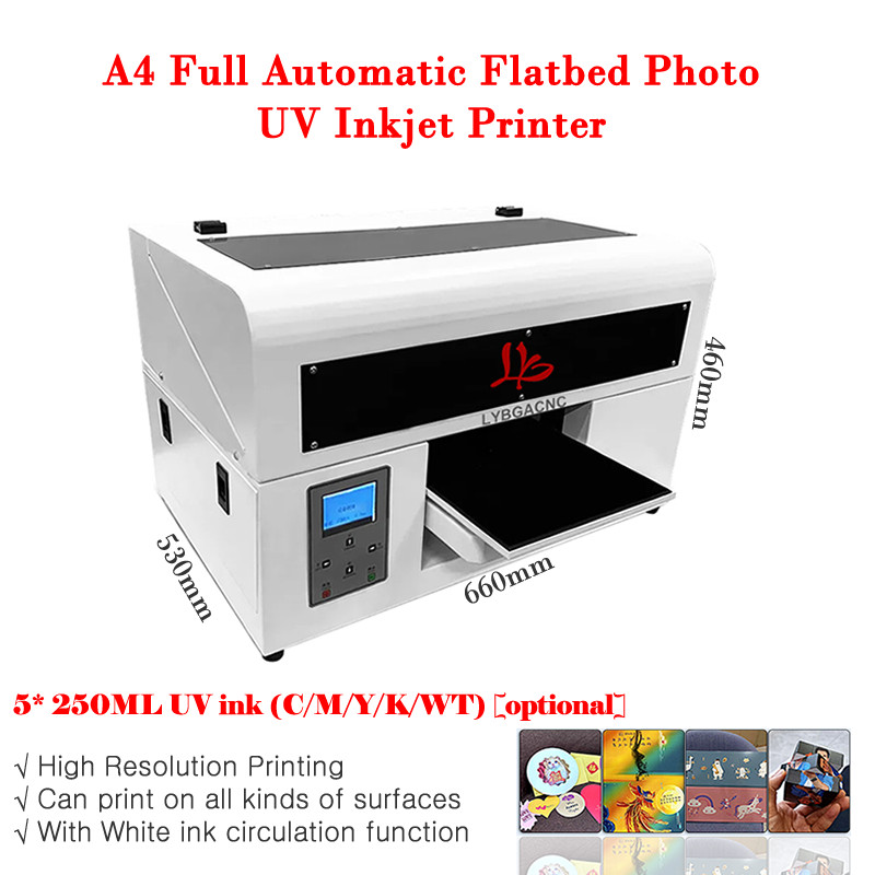 Ly A4 Full Automatic Flatbed Photo Uv Dtg Inkjet Printer Machine Usb Infrared Ray Measure Max Work