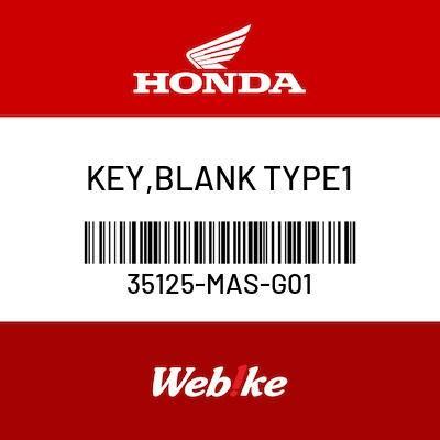 Key, Blank Type1 35125-Mas-G01 Goldwing Oem / Suku Cadang Asli Honda