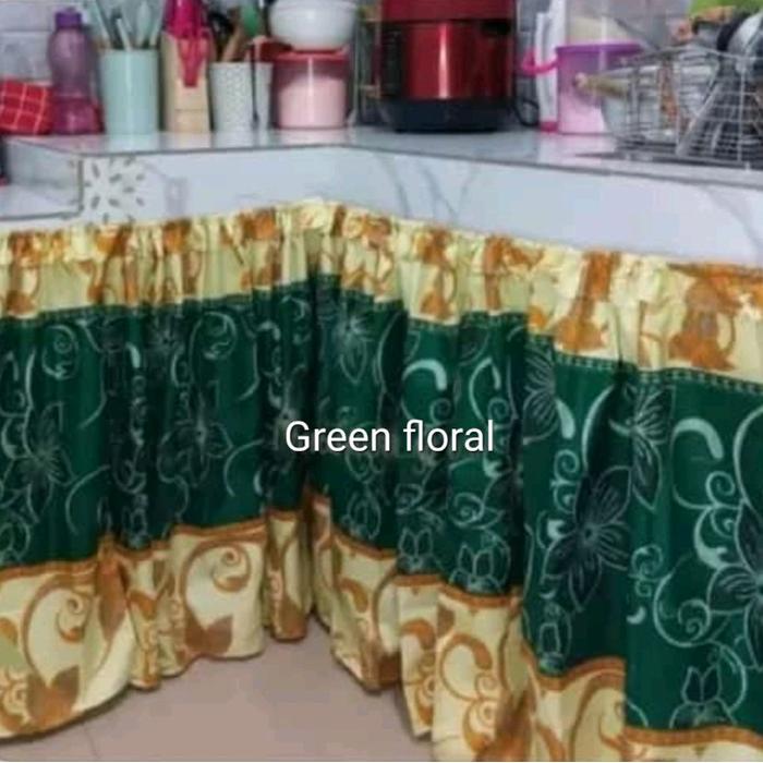 New Gorden Kolong Dapur Kotak-kotak 100cm x 70cm - Bahan Kain Katun Disperse/Mikro/Emboss - Hordeng