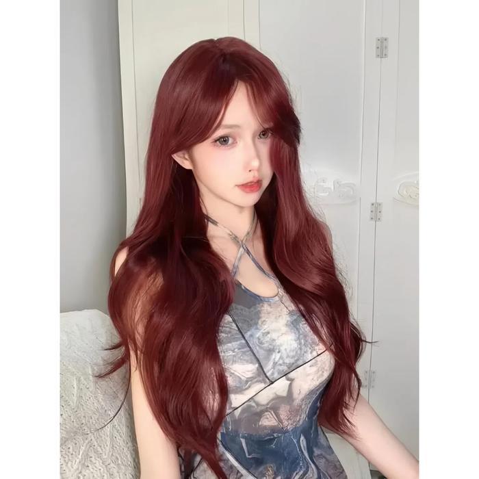 Wig Wanita Full Kepala Wig Rambut Panjang Curly Wig Panjang 60Cm Rambut Panjang Wanita Wig Curly