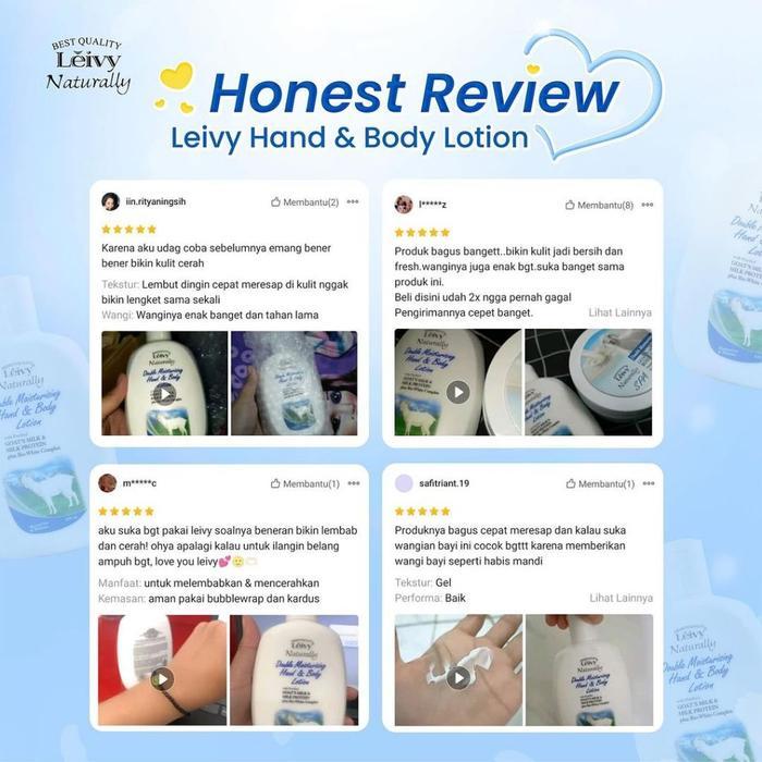 75r2- Leivy Body Lotion Hand Body Cream Whitening Moisturising Melembabkan Kulit Goat'S Milk