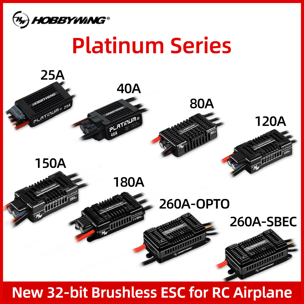 Hobbywing Brushless Esc Platinum 25A 40A 80A 120A 150A 180A 260A 32-Bit Brushless Esc For Rc