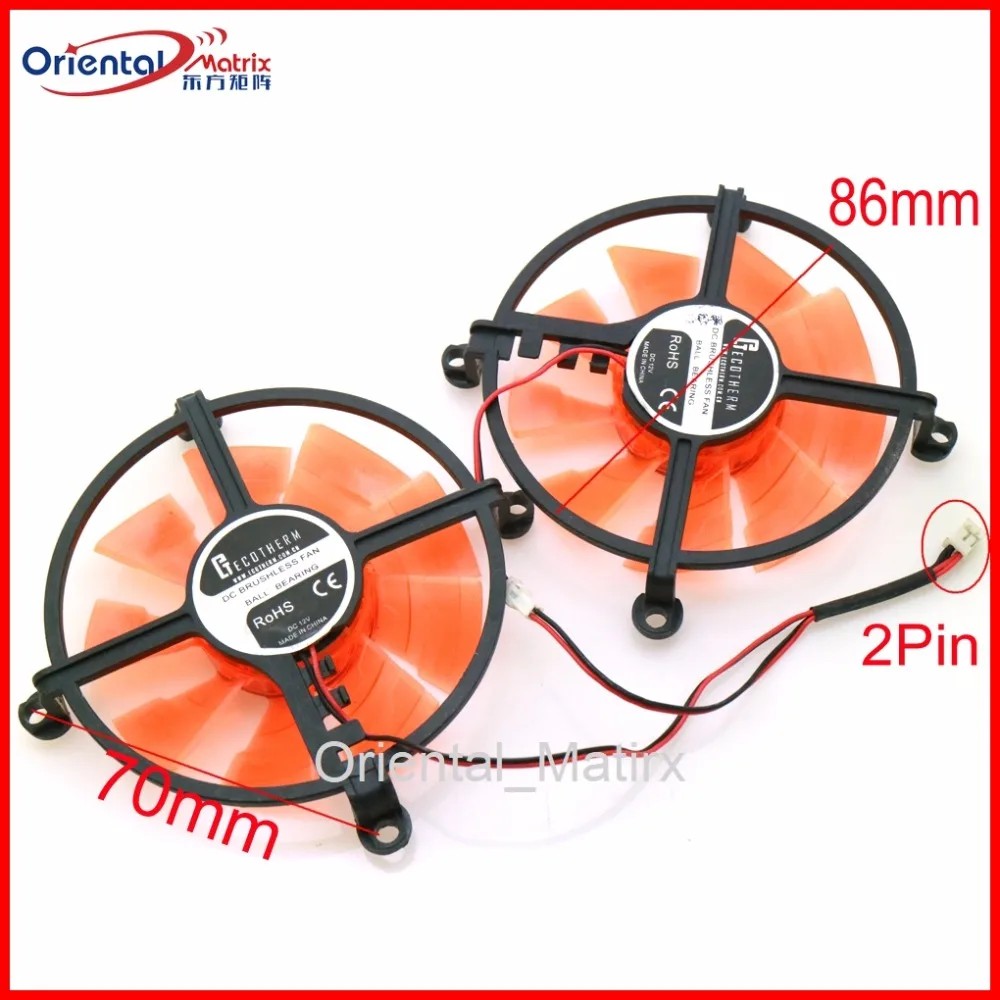 Free Shipping 2pcs/lot Cooler Fan 12V 86mm 2Pin VGA Fan For ZOTAC GTX750TI Plus TSI PA Graphics Card