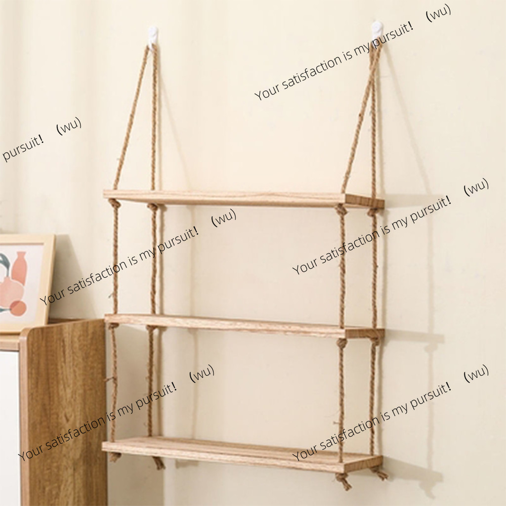 Estantes Flotantes De Madera Para Pared, Planta, Flor, Columpio De Madera, Cuerda Colgante,
