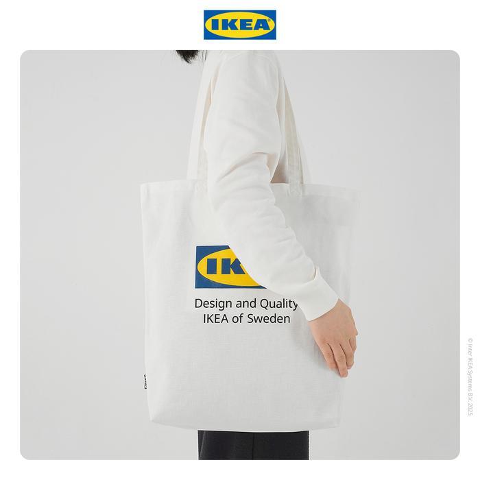 Bostanten Shop - Ikea Eftertrada Tote Bag Bahan Katun - Putih Kantong