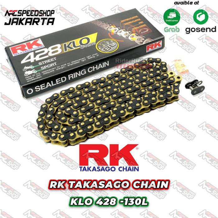Paling Murah Rantai Rk Chain O-Ring 428 Klo - 130L Black Gold Supra Jupiter Vixion Byson Satria Fu