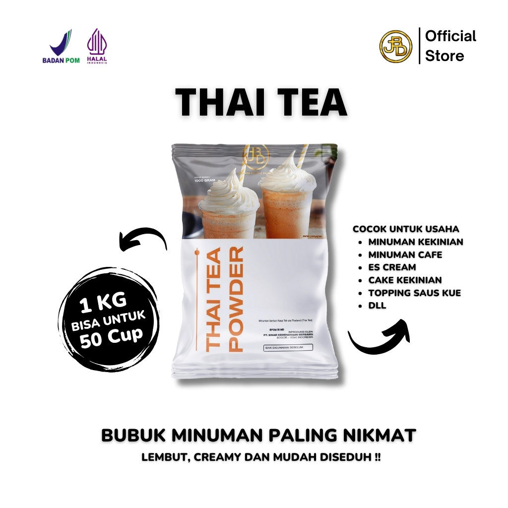 JBD - Thai Tea / Teh Thailand / Bubuk Minuman Tea / Rasa Thai Tea 1 KG