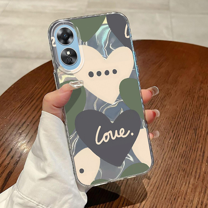 Casing Hp OPPO A17 OPPO A17K Case Casing Pola Cinta sederhana HP Kasing Kasus ponsel transparan mewa