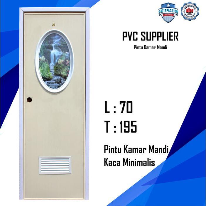 Pintu PVC kamar mandi dengan kaca oval