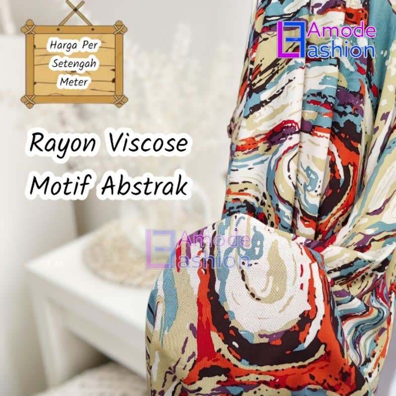 Kain Rayon Viscose Motif Abstrak