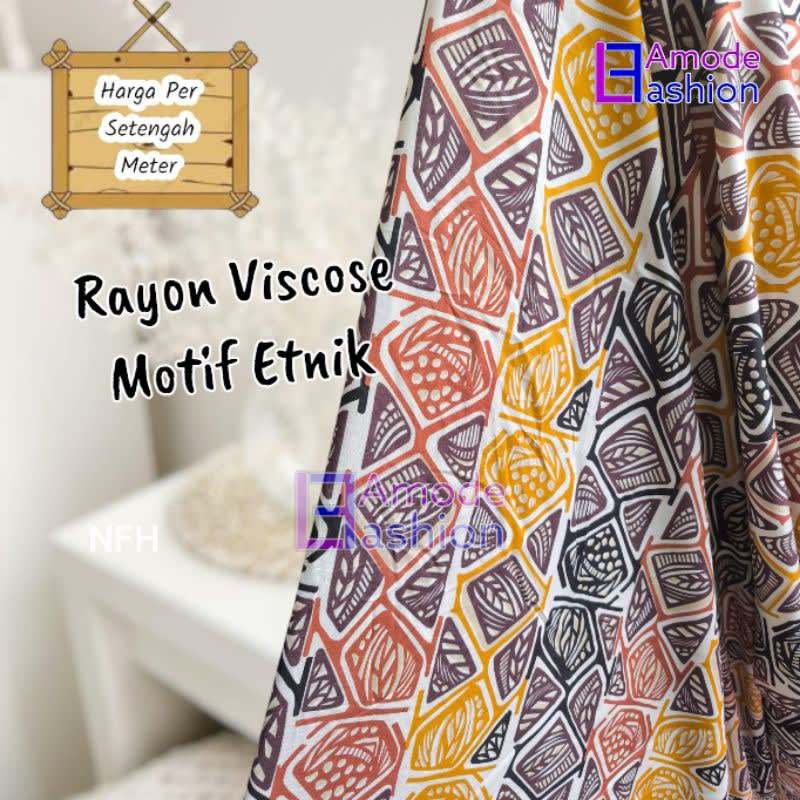 Kain Rayon Viscose Motif Etnik