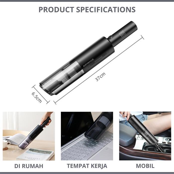 PREMIO Mini Vacuum Cleaner Penyedot Debu Mobil Rumah Portable Wireless