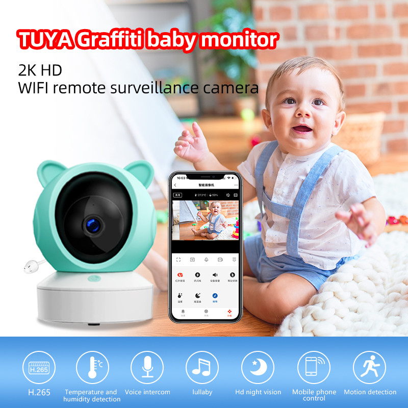 Tuya Smart WIFI 3MP Monitor Baby Camera Security Indoor IP Camera Wireless Two Way Audio Night