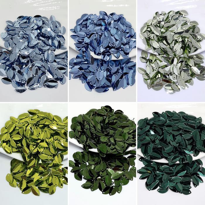 PAYET MANIK SEQUIN LUBANG 2 DAUN OVAL LIPAT BORCI/SEQUIN DAUN FOLDED/1