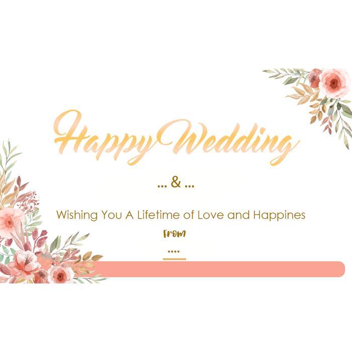 Kartu Ucapan Happy Wedding Custom Bisa Tulis Nama