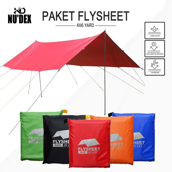 Consina - Paketan Flysheet 4X6 Incude Tiang Pasak Tali Paket Lengkap Flysheet Wp