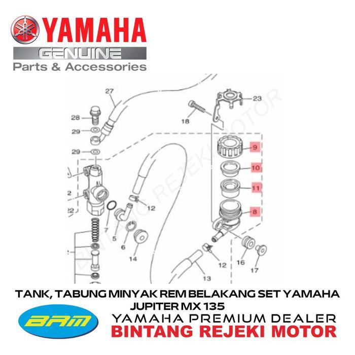 Tank, Tabung Minyak Rem Belakang Set Yamaha Jupiter Mx 135
