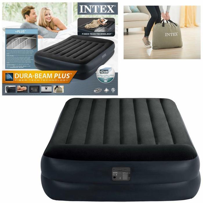 Intex 64124 Durabeam Rest Raised Airbed Bonus Bantal 68672