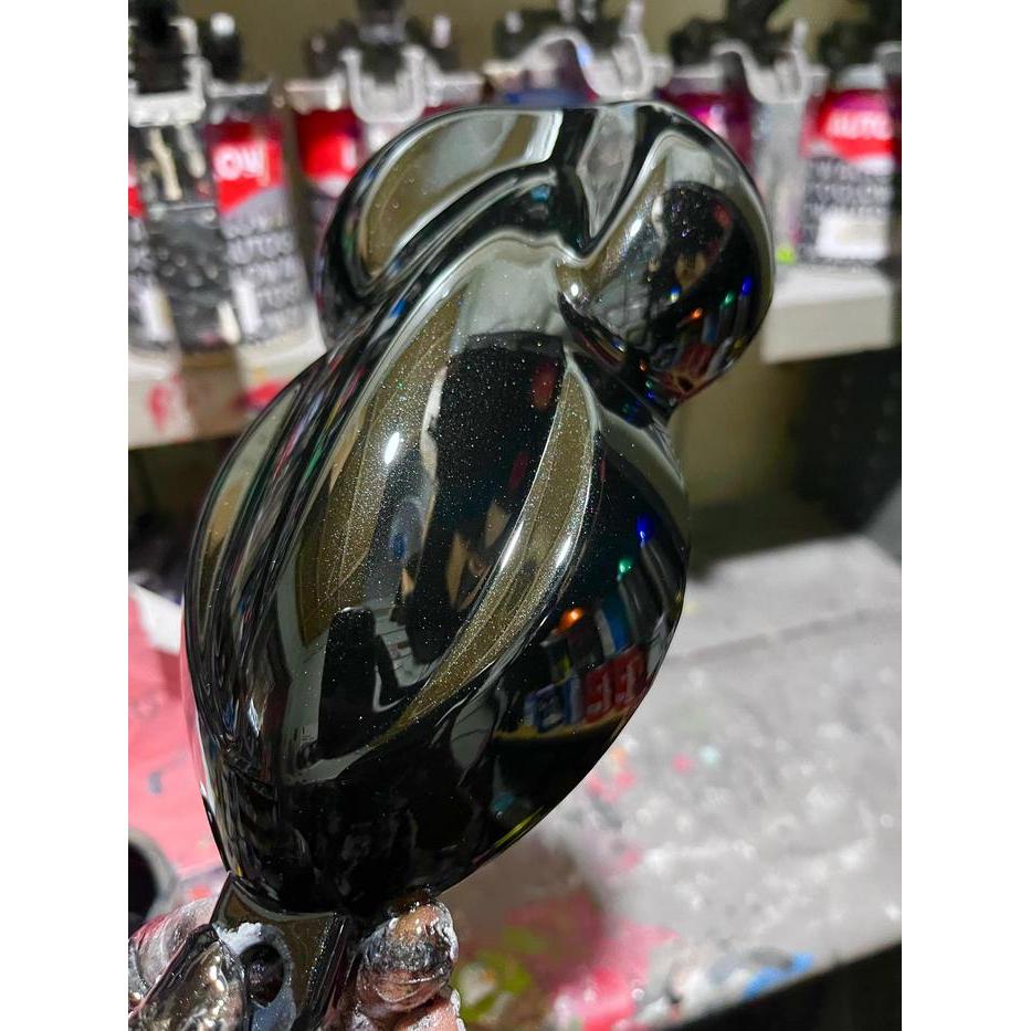 cat hitam metalik pu/black mica pu/hitam metalik pearl pu 500ml